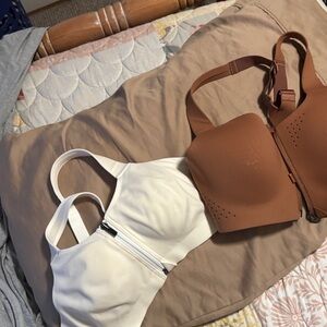 PINK Victoria's Secret White and Brown Bras